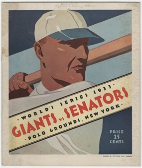 1933 World Series NY Giants/ Washington Senators Official Program